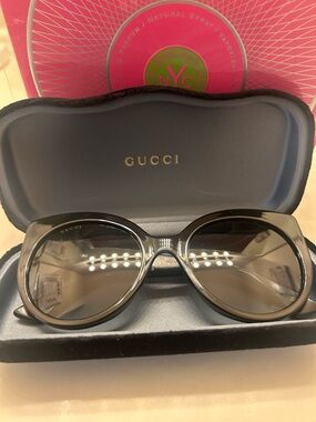 Gucci Gray Gradient Round Sunglasses